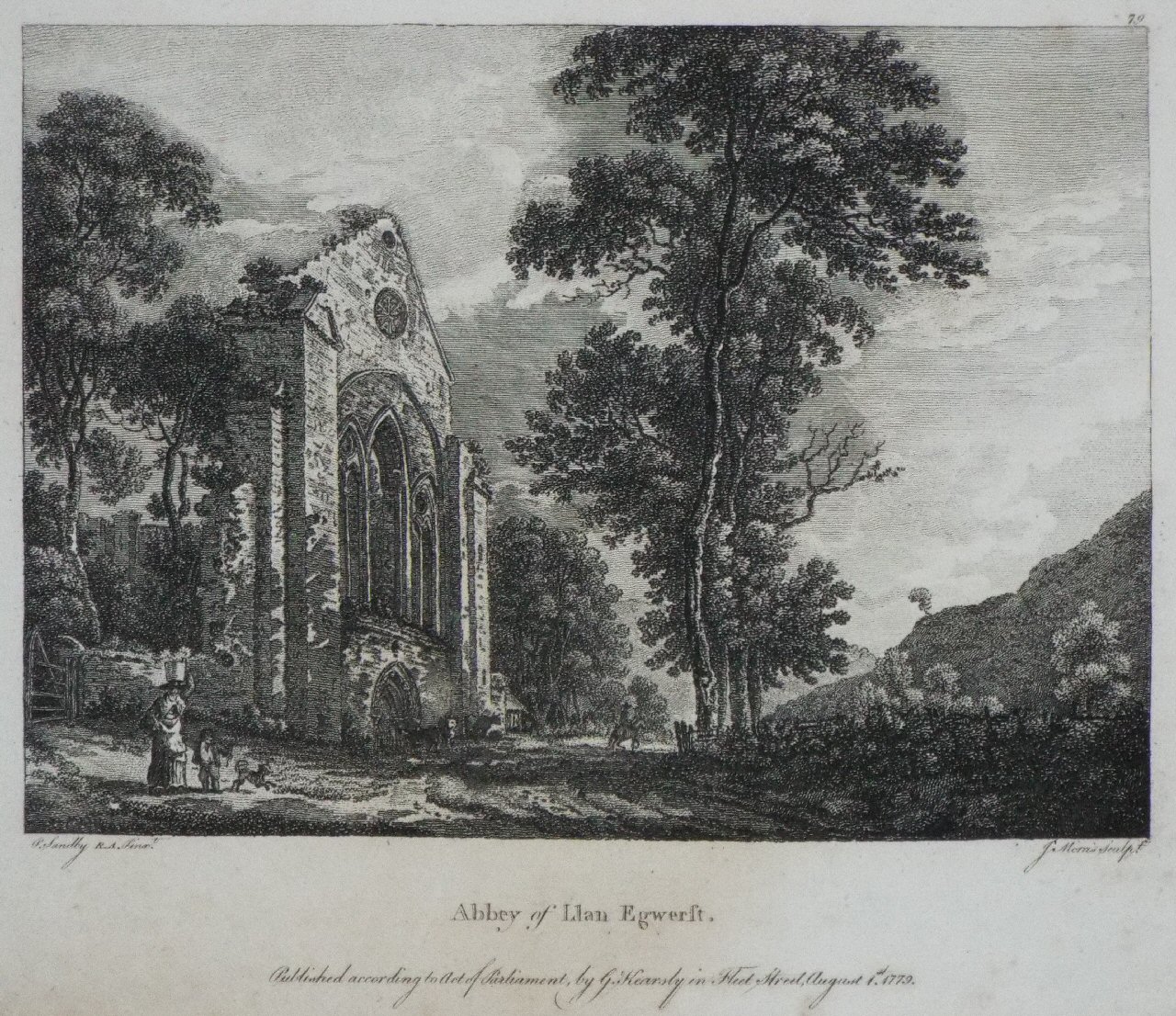 Print - Abbey of Llan Egwerst. - Morris
